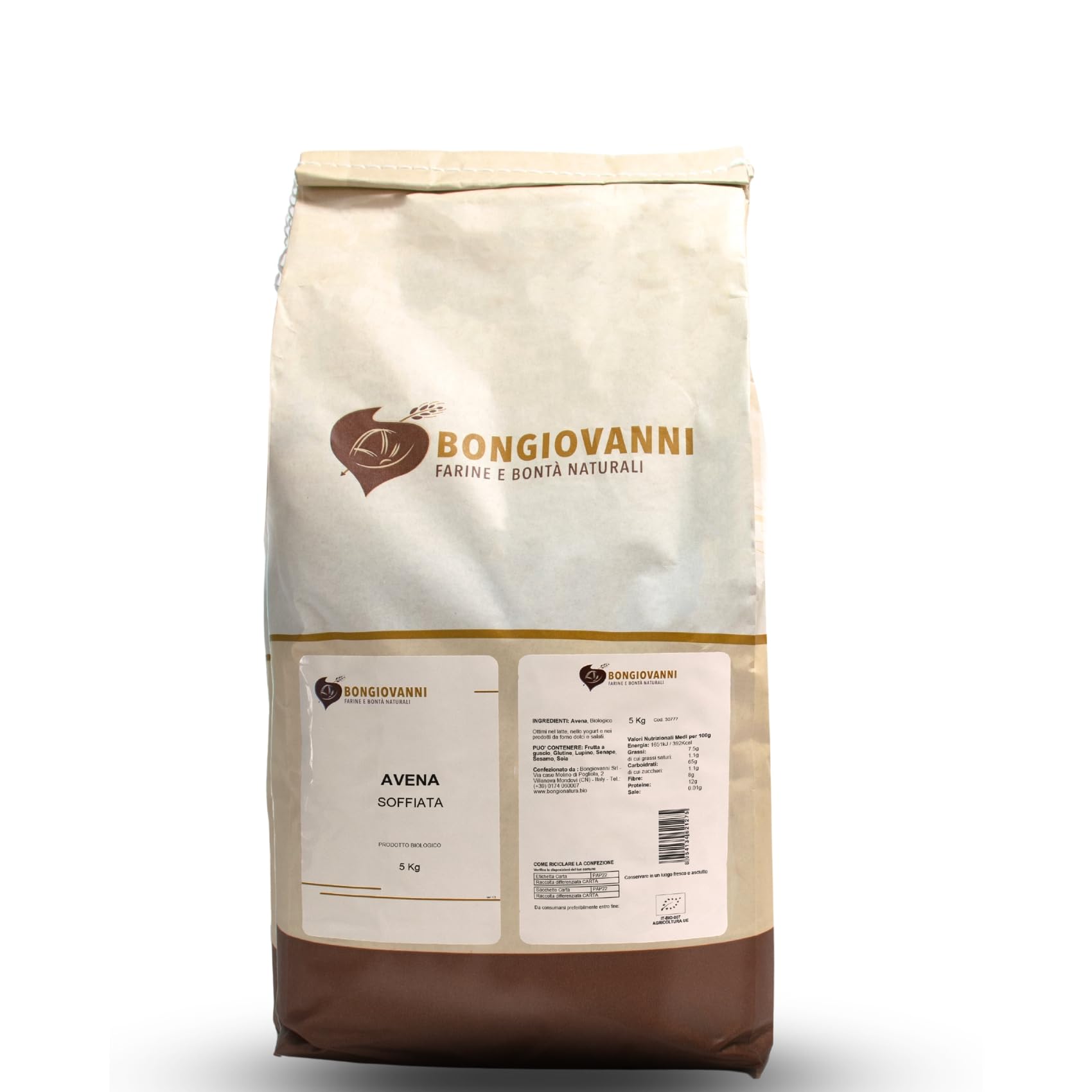 Avena inflada 5 kg orgánica