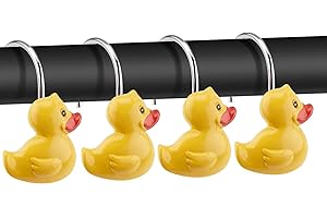 AGPtek Anti-Rust 12-Piece Yellow Duck Decorative Curtain Hooks