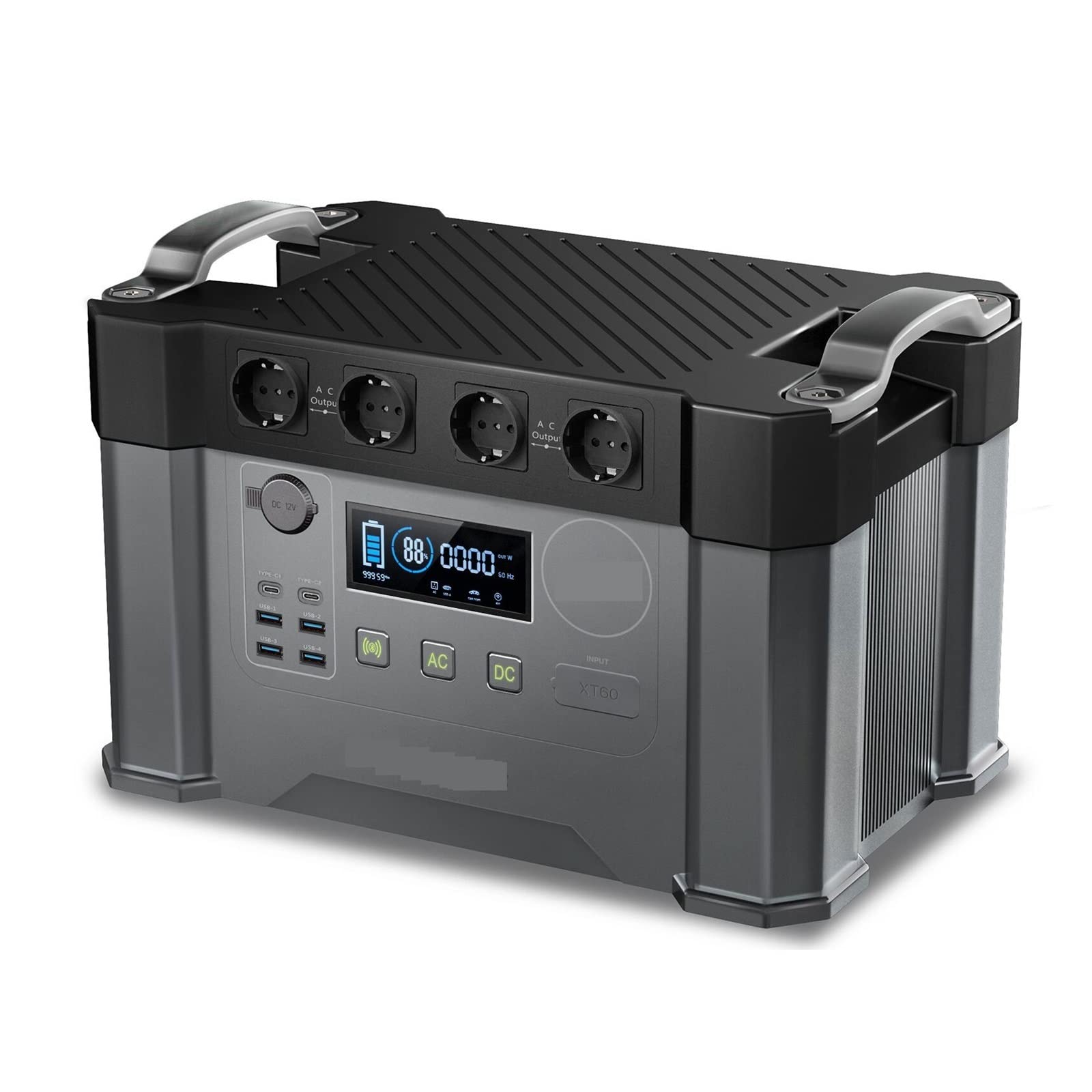 PROPFE Portable Power Station 1500W/2000W/2400W Emergency Backup High-power Power Supply For Home/Outdoor，Power Outage (Color : 1500Wh 2000W, Size : E)