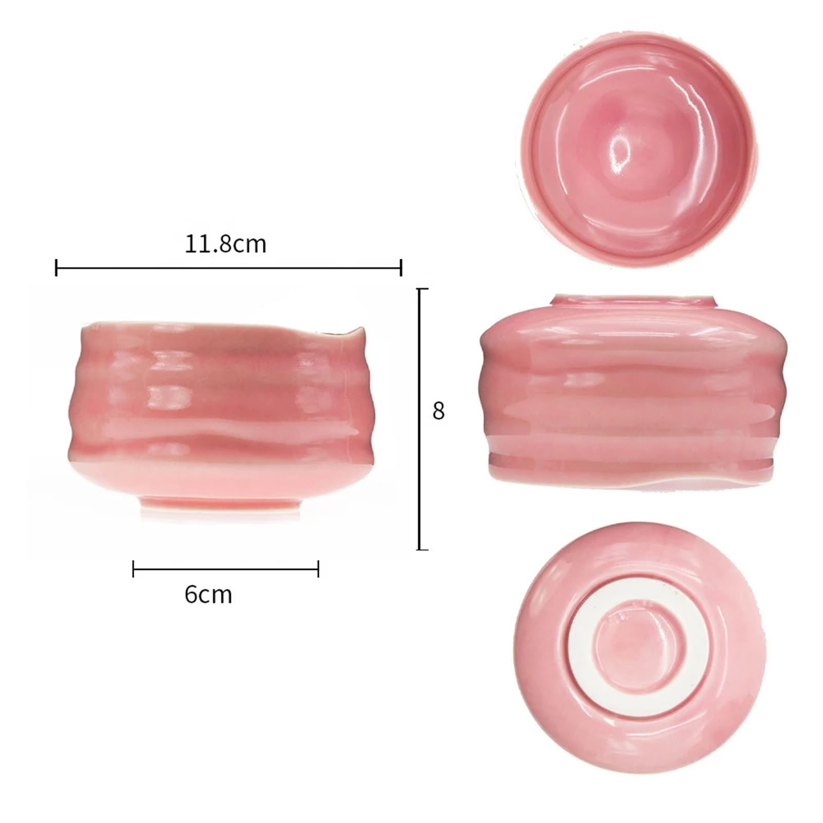 Cuenco de cerámica rosa for matcha, batidor de té Macha, soporte for chawan, Chasen, cuchara, colador, taza for ceremonia Juego de Té Matcha(Pink)