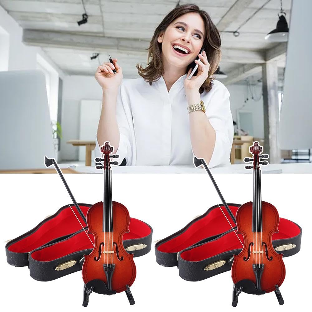 Réplica De Modelo De Violino Em Miniatura Com Suporte E Esto | Parcelamento Sem Juros - Foto 4