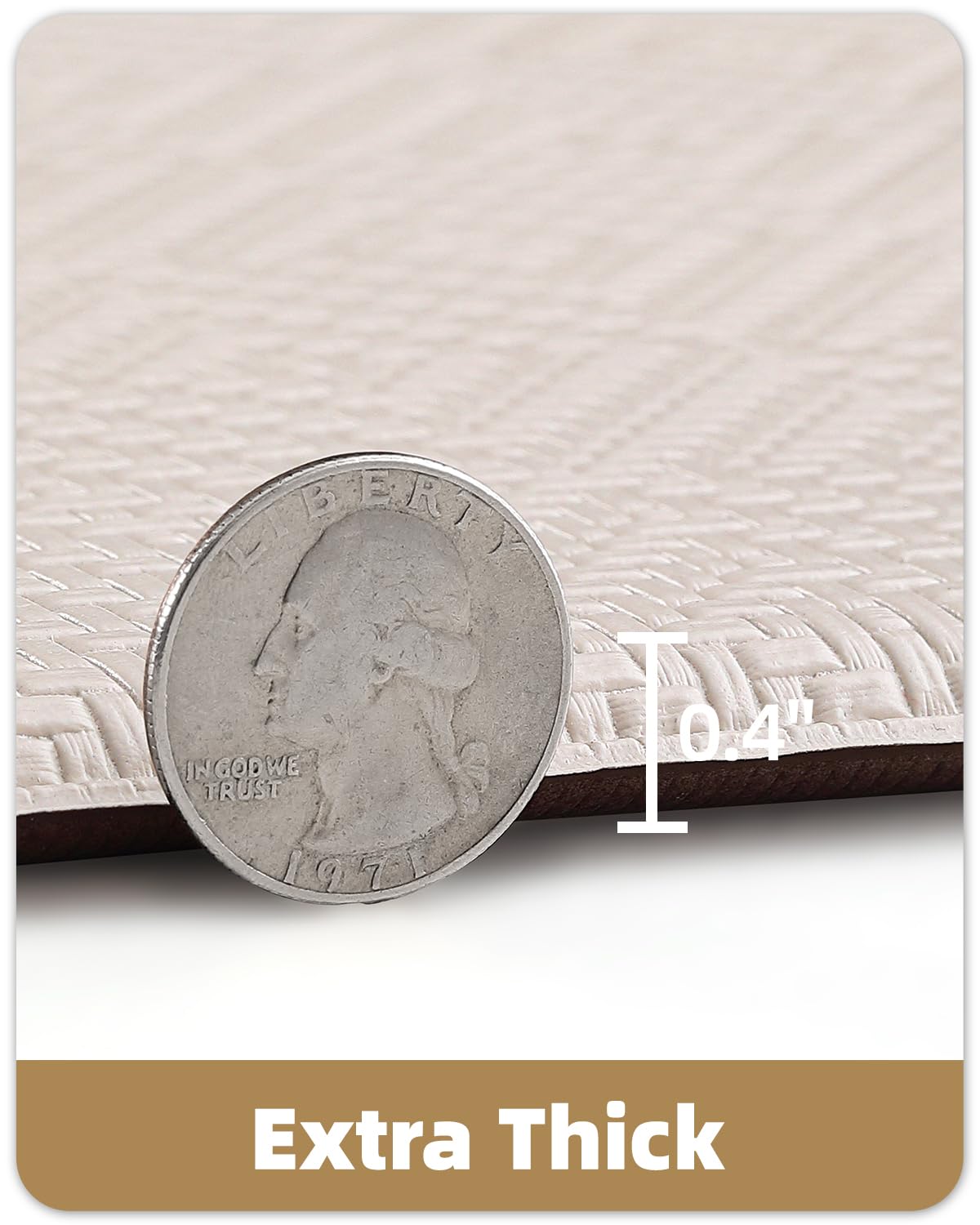 COLOR&GEOMETRY 44x75+44x150cm Tapis Cuisine Devant evier Lavable, Tapis Vinyle Cuisine, Anti-Fatigue antidérapant, Tapis de Cuisine rembourré en Mousse pour Rester Debout confortablement, Beige