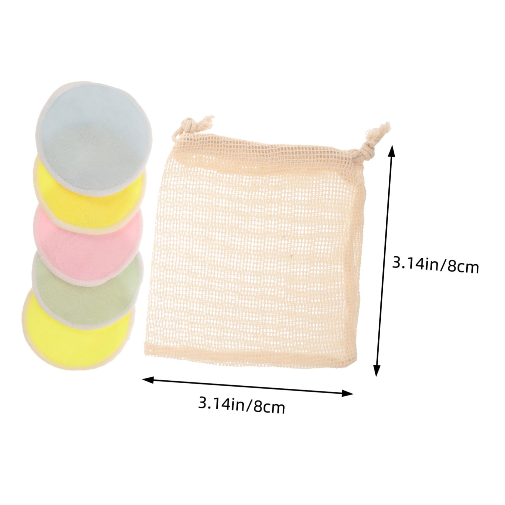 SHERCHPRY 5pcs Cotton Makeup Remover Pads Reusable Face Cleansing Towels Makeup Pads Cotton Rounds Random Color
