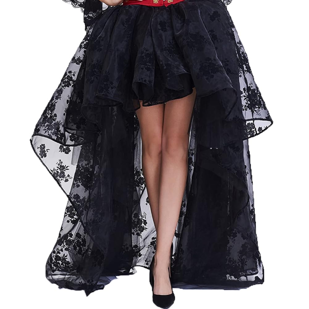 ZOOMA Donna Corsetto Maniche Lunghe con Gonna Lunga Jacquard Cincher della Vita Vestito di Due Parti