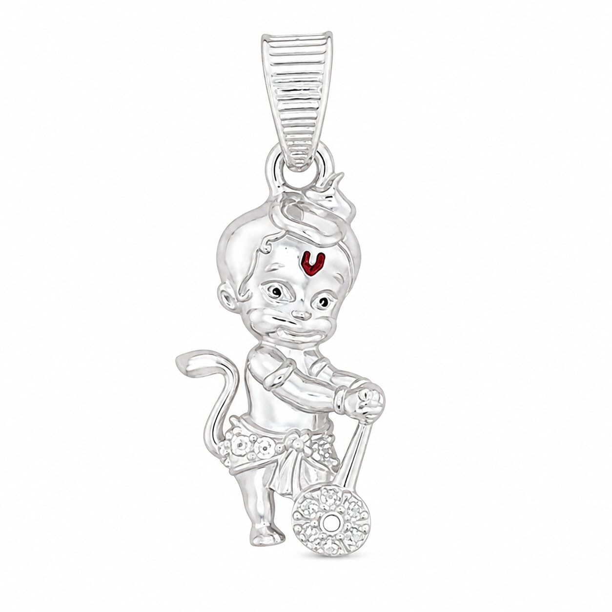 sahiba gems 925 Silver Lord Bajrang Bali Bal Hanuman Ji Locket For Men/Boys & Kids ~ Come with Black Cotton Thread ~ Safe for Babies-picture-23