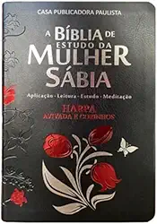 Bíblia da mulher sábia full color c/ harpa - Tulipa preta