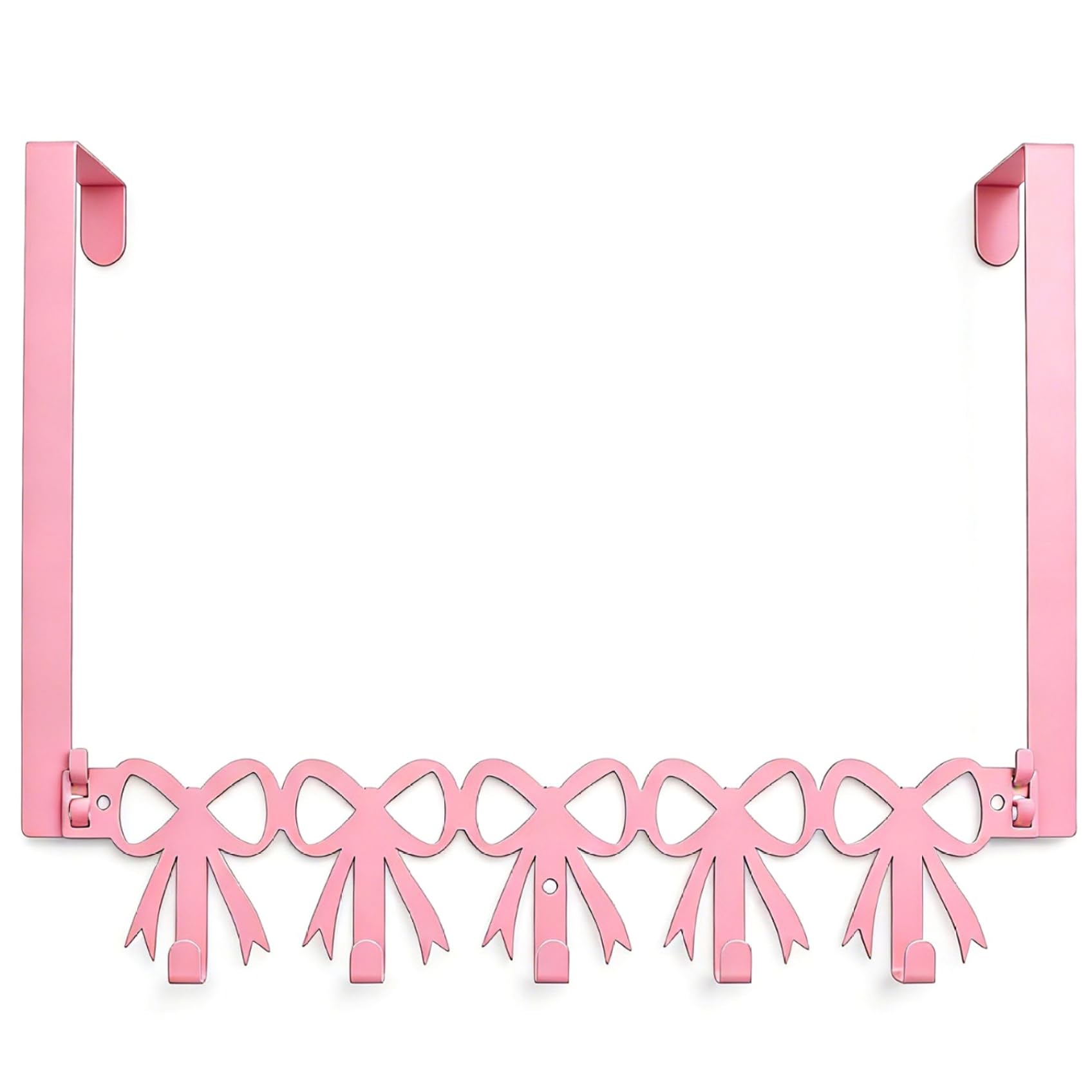 Over The Door Hanger Fashionable Bow Design Over The Door Towel Rack with 5 Hooks for Bathroom & Bedroom for Space-Saving Organization