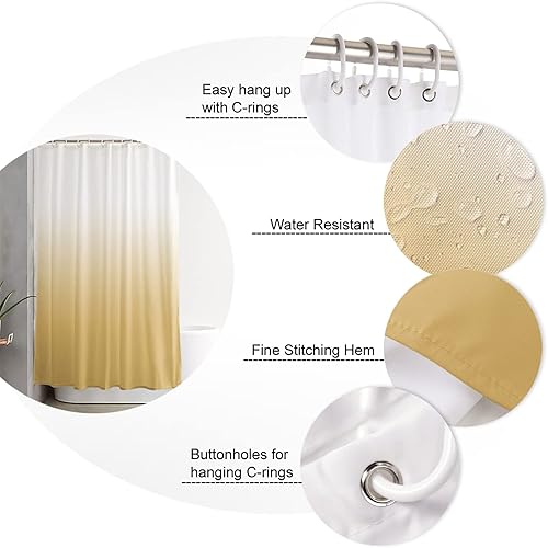 Miniatura 5 de QueenKer Juego de cortina de ducha de tela impermeable con 12 ganchos de plástico decoración de vacaciones de invierno para baño hogar hotel 72