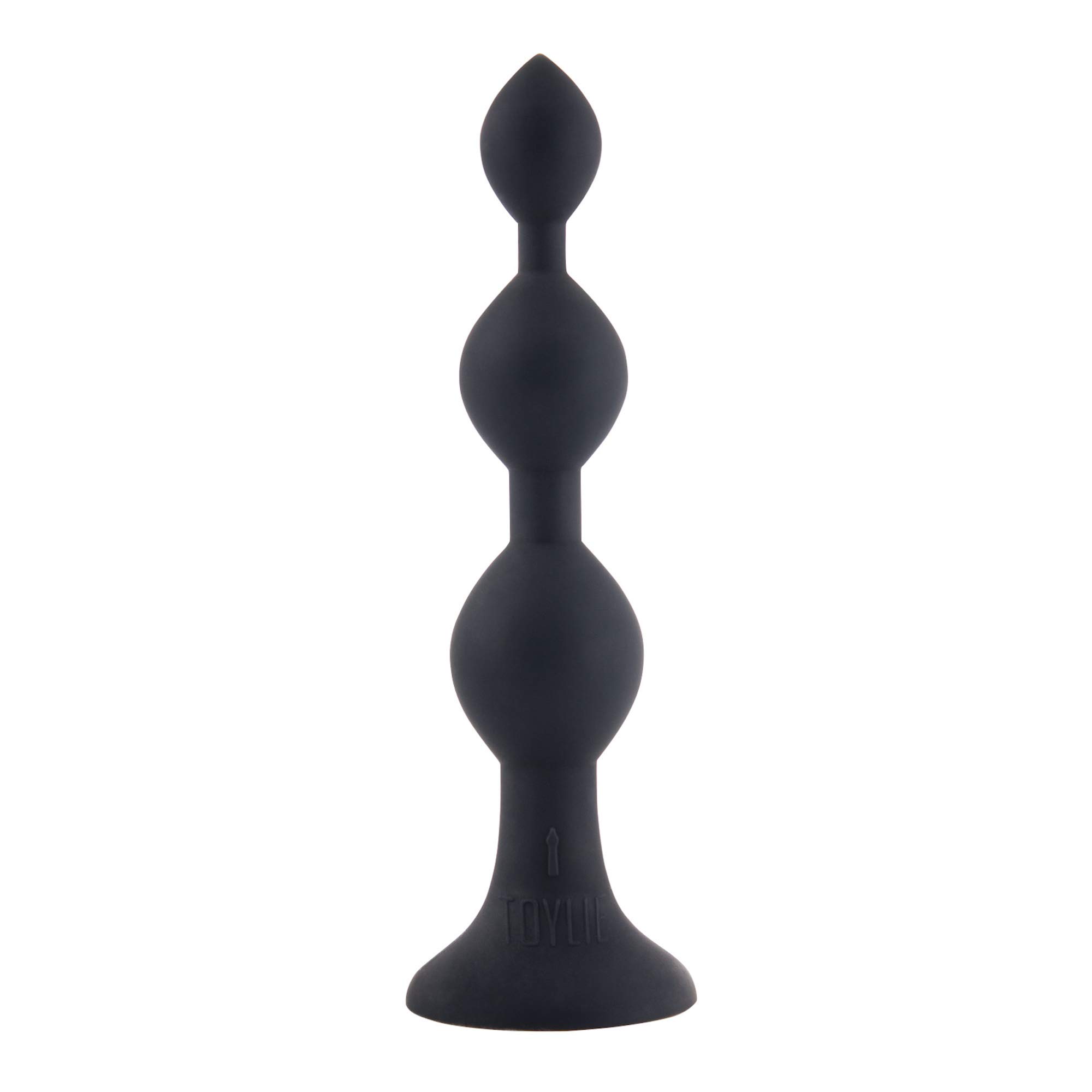 Dildo anale in silicone "Bullet", 19,5cm, nero/viola/bordeaux, dildo anale con ventosa, sfera flessibile anale per uomo e donna, giocattolo sessuale per giochi erotici anali e vaginali (nero)