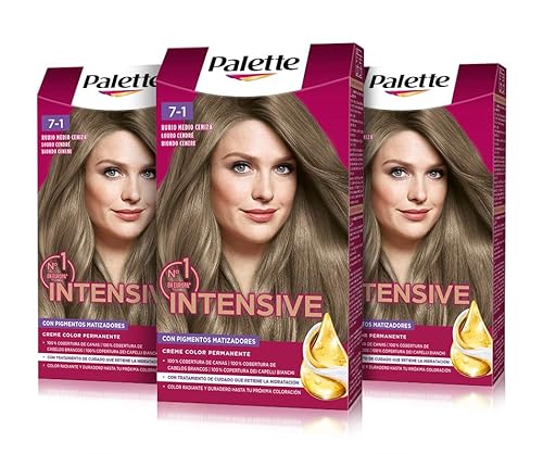 PALETTE Tinte Permanente 7-1 Rubio Medio Ceniza