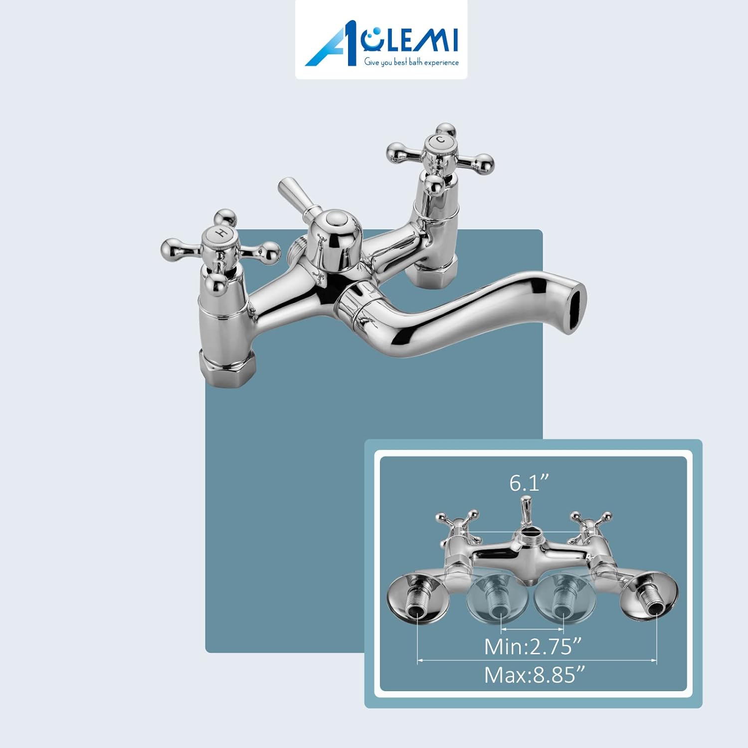 Black Friday Sale 2022 Aolemi Polish Chrome Clawfoot Faucet Wall Mount Tub Filler Bathroom Mixer Shower Faucet Set For Bathtub with Handheld Shower Sprayer and Tub Spout Double Cross Handle One-Day Sale: Up to 50% Off Aolemi Polish Chrome Clawfoot Faucet Wall Mount Tub Filler Bathroom Mixer Shower Faucet Set For Bathtub with Handheld Shower Sprayer and Tub Spout Double Cross Handle