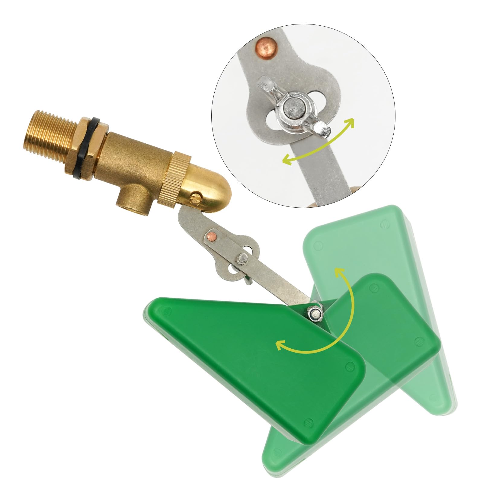 Robinet Flotteur 1/2" en Laiton Massif Antirouille à Bras Ajustable, Vanne Flotteur à Bille Automatique pour Réservoir, Abreuvoir Bétail, Étang, Aquarium, Aquaculture, Hydroponie, Lot de 2