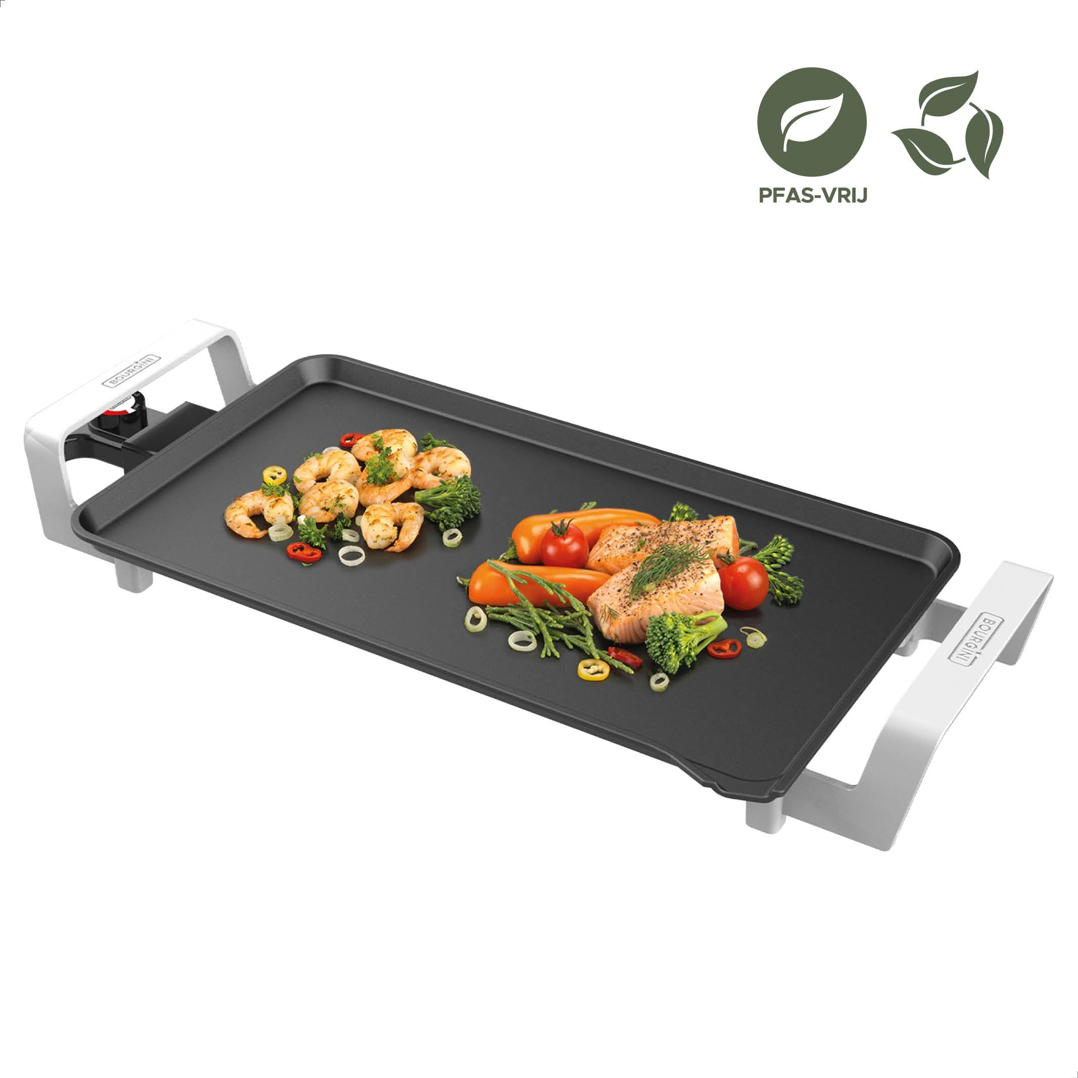 Bourgini Elements - Grillplatte - Grillplatte - PFAS Freie Keramikbeschichtung - 46 x 26 cm - GRS zertifizierte Recycling-Materialien