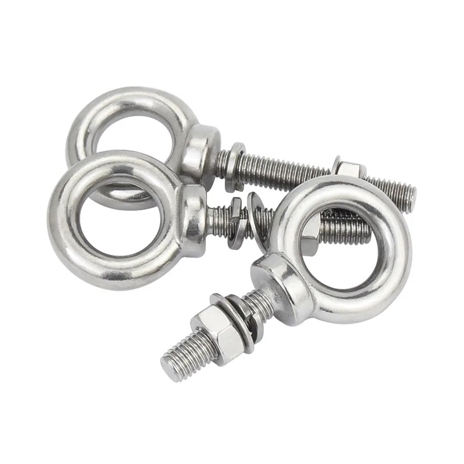 Metalowe śruby oczkowe do dużych obciążeń, Śruby oczkowe 304SS 2 szt. i nakrętki Podkładki Uszczelka Ext Marine Lifting Multisize Silver(M8x120mm)