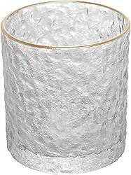 LYOR - Copo para Whisky de Cristal Martelado com Fio de Ouro Petra 340ml