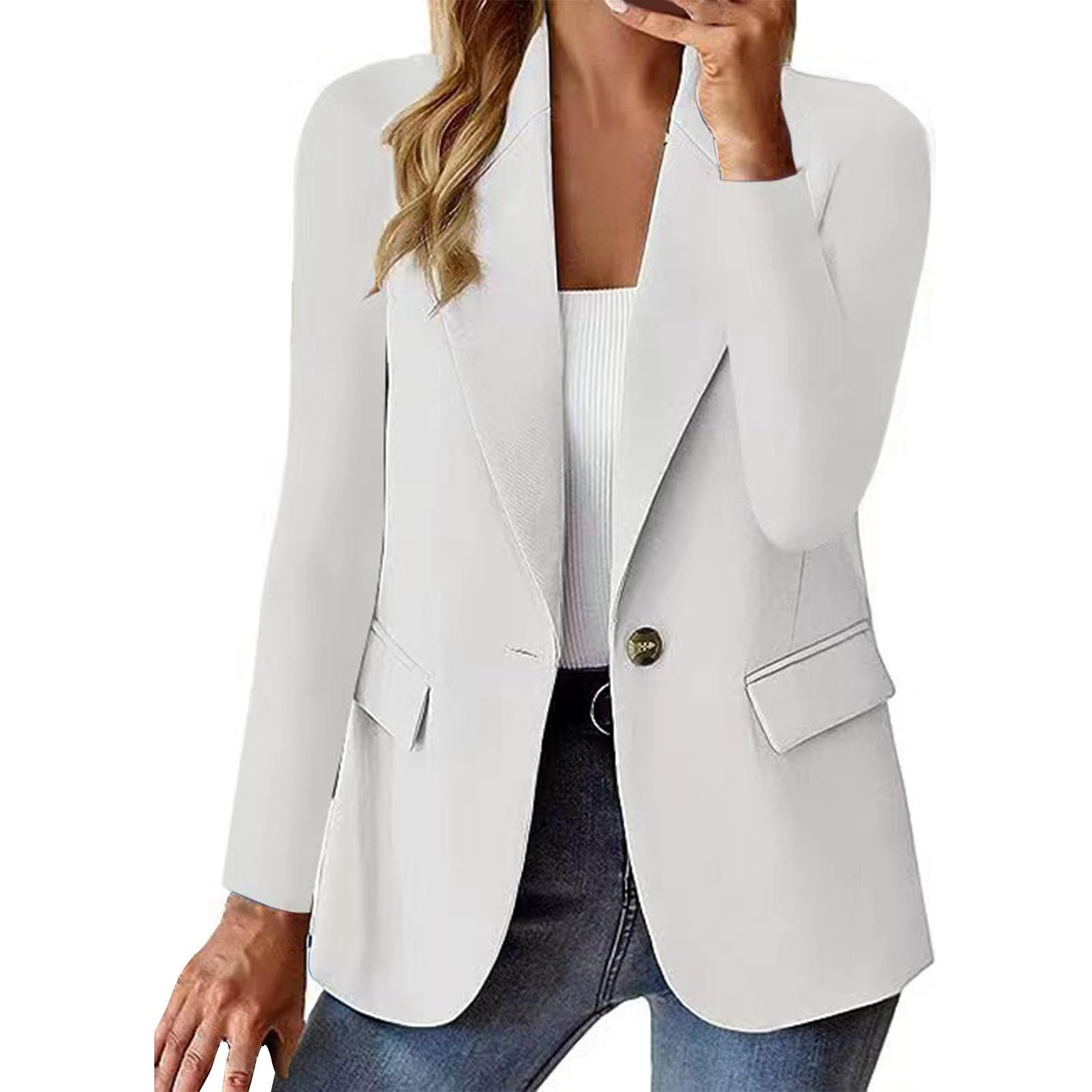 Blazers for Women 2025 Work Business Casual Outfits Long Sleeve Open Front Cardigan Work Suit Fall Fashion Blazer
