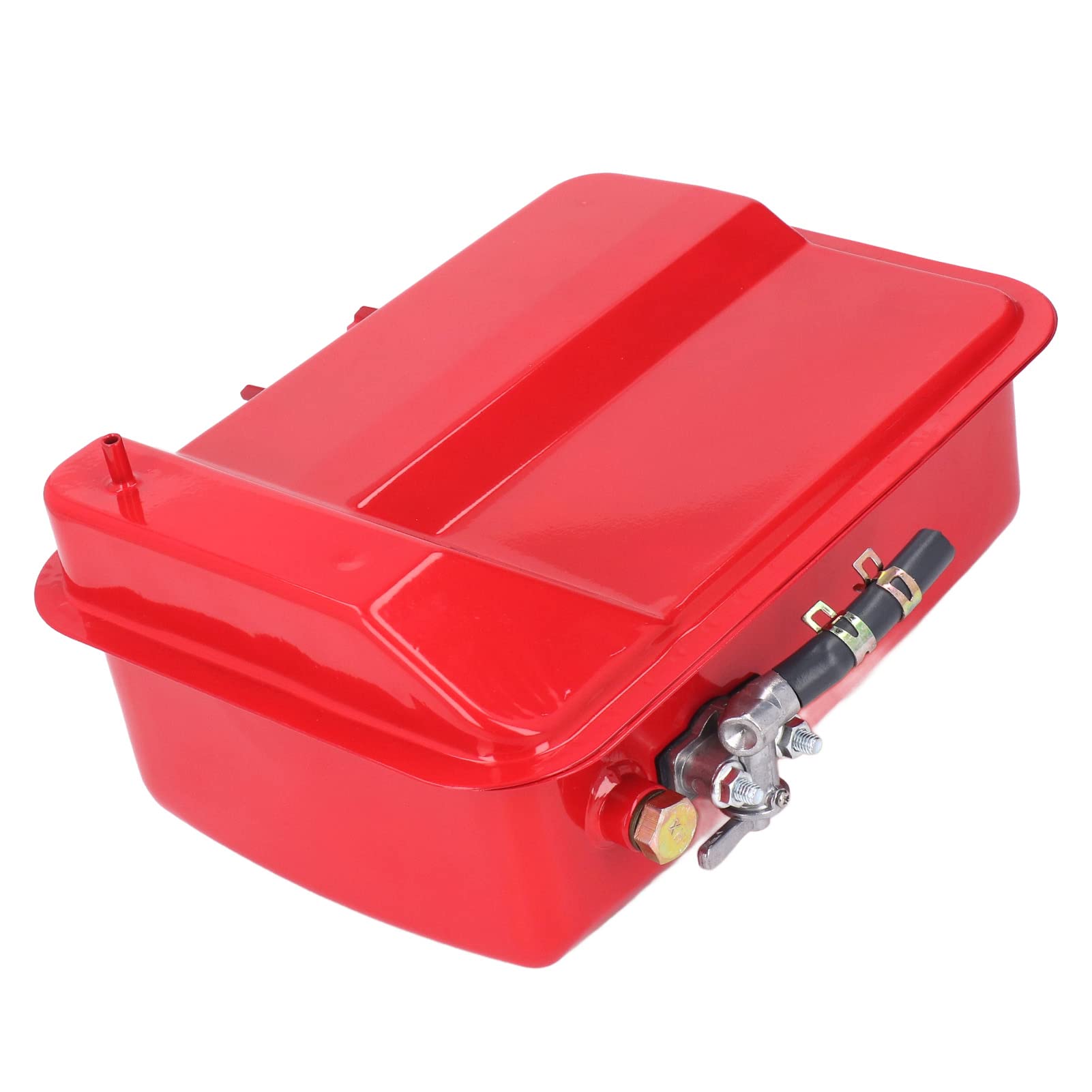 Kraftstofftank 5.5L Große Road Cutting Kraftstoffbehälter Baugruppe mit Ölschlauch, Red Iron Benzinöltank für 186F 188F 192F 195F Rasenmäher