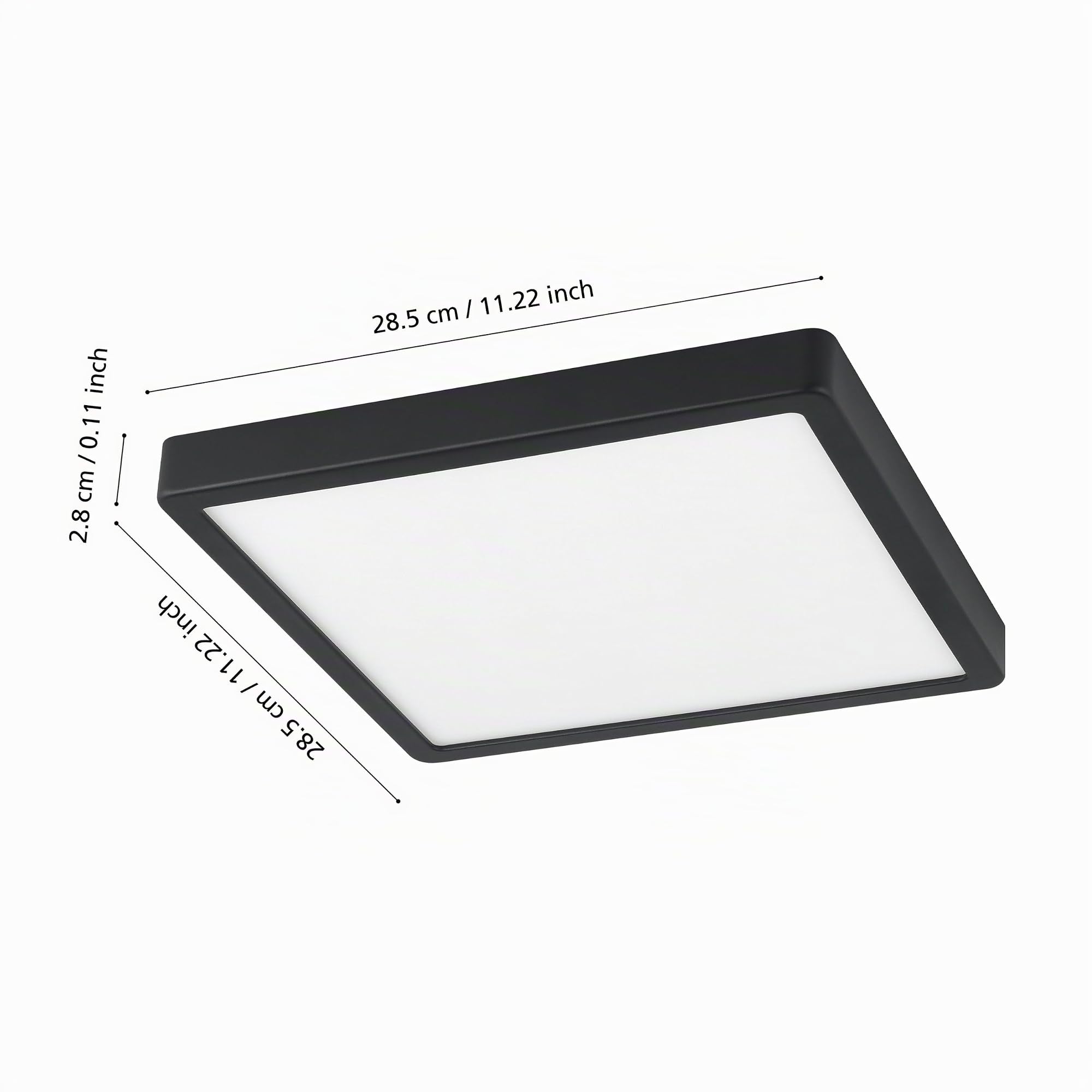 EGLO connect.z Smart Home Led lampada da soffitto per bagno Fueva-Z in | alluminio a superficie nera, L x L 28,5 cm, ZigBee, app e controllo vocale, colore luce regolabile, dimmerabile, IP44