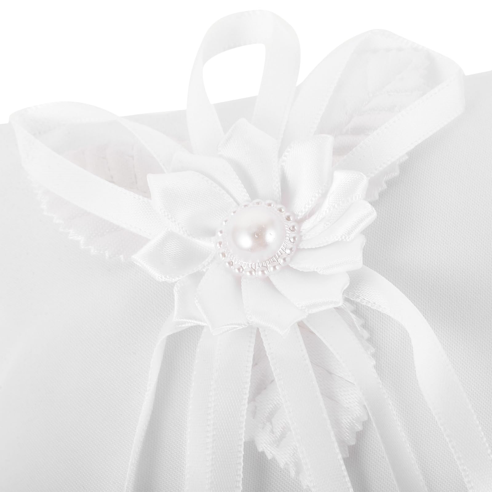 BESPORTBLE - Cuscino per anelli con anello quadrato, stile romantico, colore: bianco