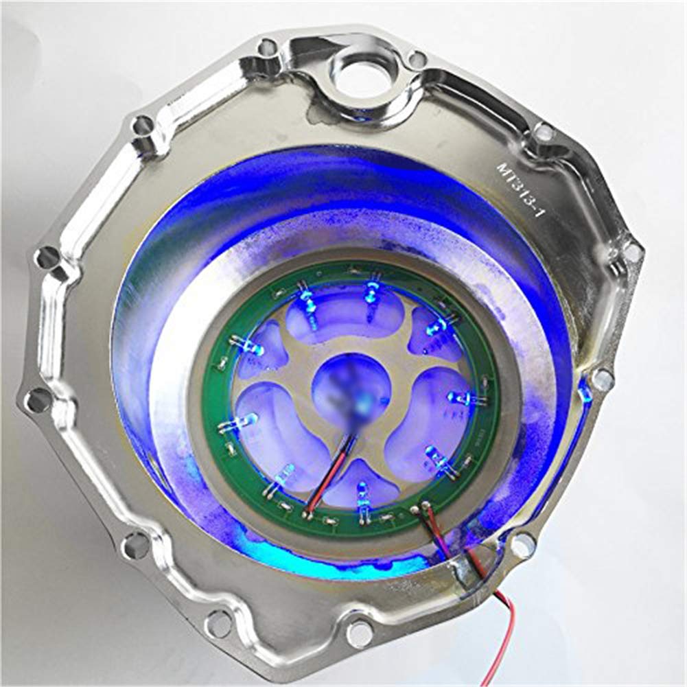 Amazon | ブルー LED クローム シースルー エンジン クラッチ カバー