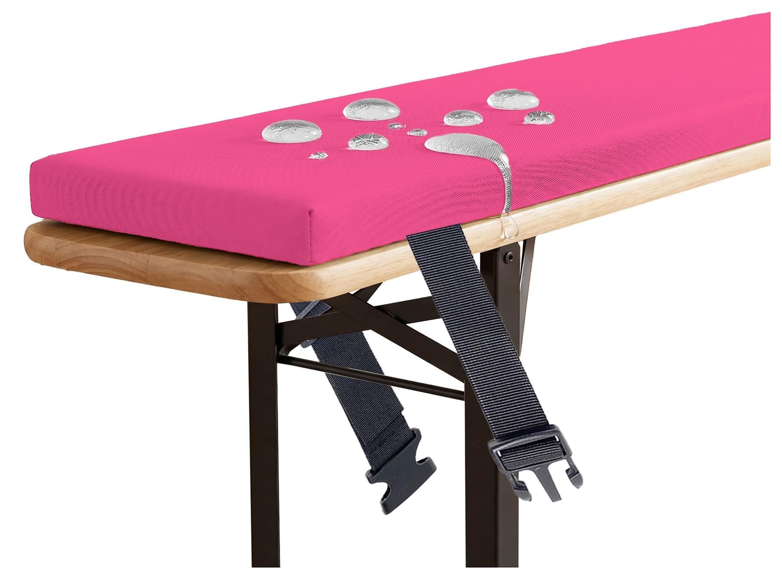 ILiemao Picnic Bench Cushions for Outdoor Furniture Waterproof 80% 6 Foot 8 Ft Padded 72 inch, Thick 5cm/1.9" Long Narrow Outdoor Bench Cushion, Piano Dining Garden(Dark Pink,190x50 cm 75x20 in)