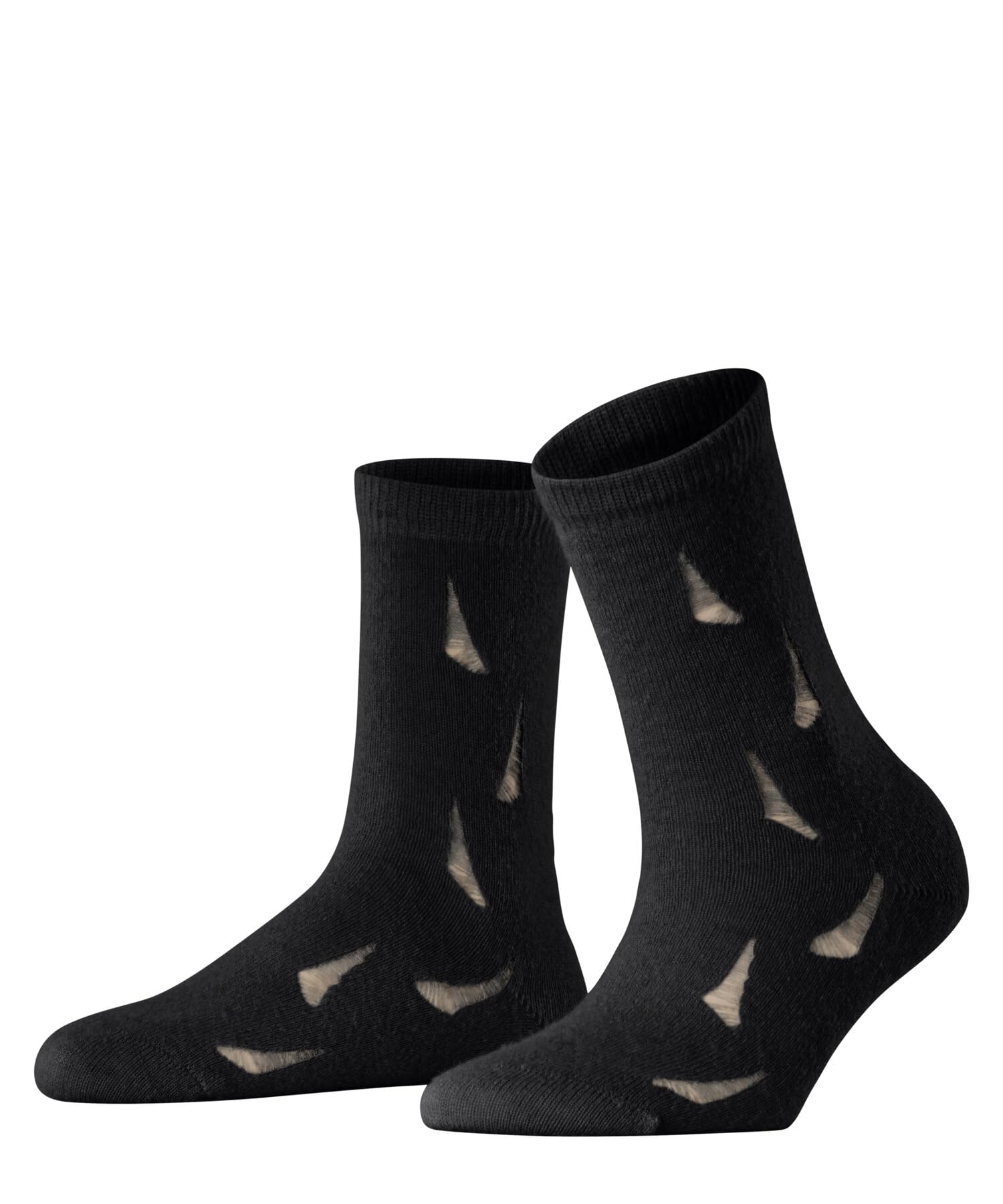 FALKE Women's Distressed W So Wool Alpaca Patterned 1 Pair Socks, Black 3000, 2.5-5