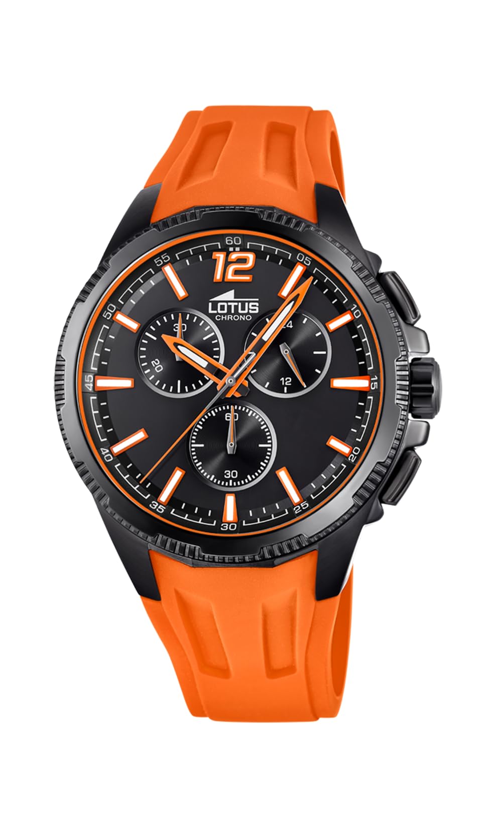 LOTUS Reloj Hombre Analógico de Caucho Naranja