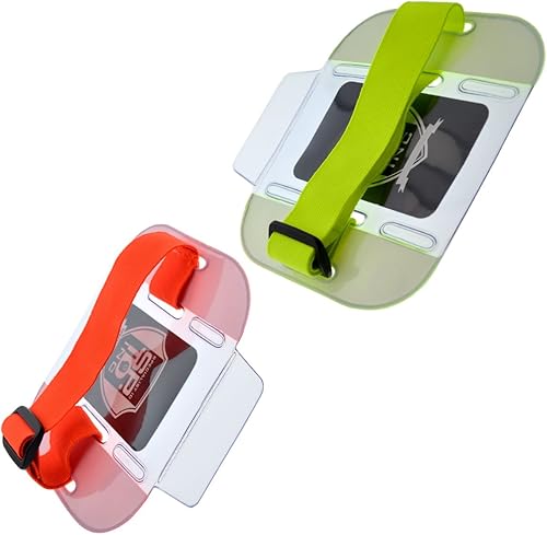 Miniatura 3 de Specialist ID - Paquete de 2 brazaletes de neón brillante de alta visibilidad, carga superior segura con banda elástica ajustable, bandas de brazo