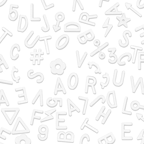 Miniatura 4 de Letras de tablero de cartas, 504 caracteres precortados (1 pulgada, blanco) con bandeja de clasificación, letras de tablero de fieltro