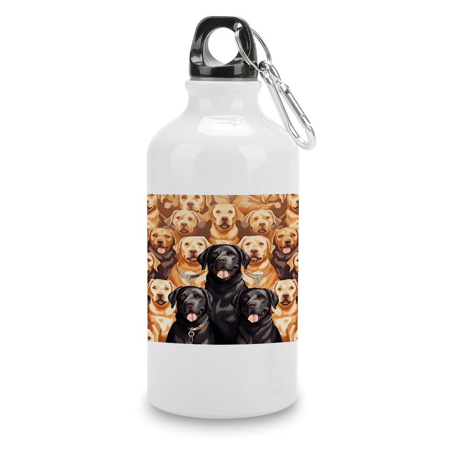 VstaDank Labrador Retriever Dogs Water Bottles Aluminum Sports Water Bottle with Lid&Hook Buckle Fashion Vacuum Insulated Water Bottles Hydration Flask Leak Proof Tumbler Keep Cold&Hot