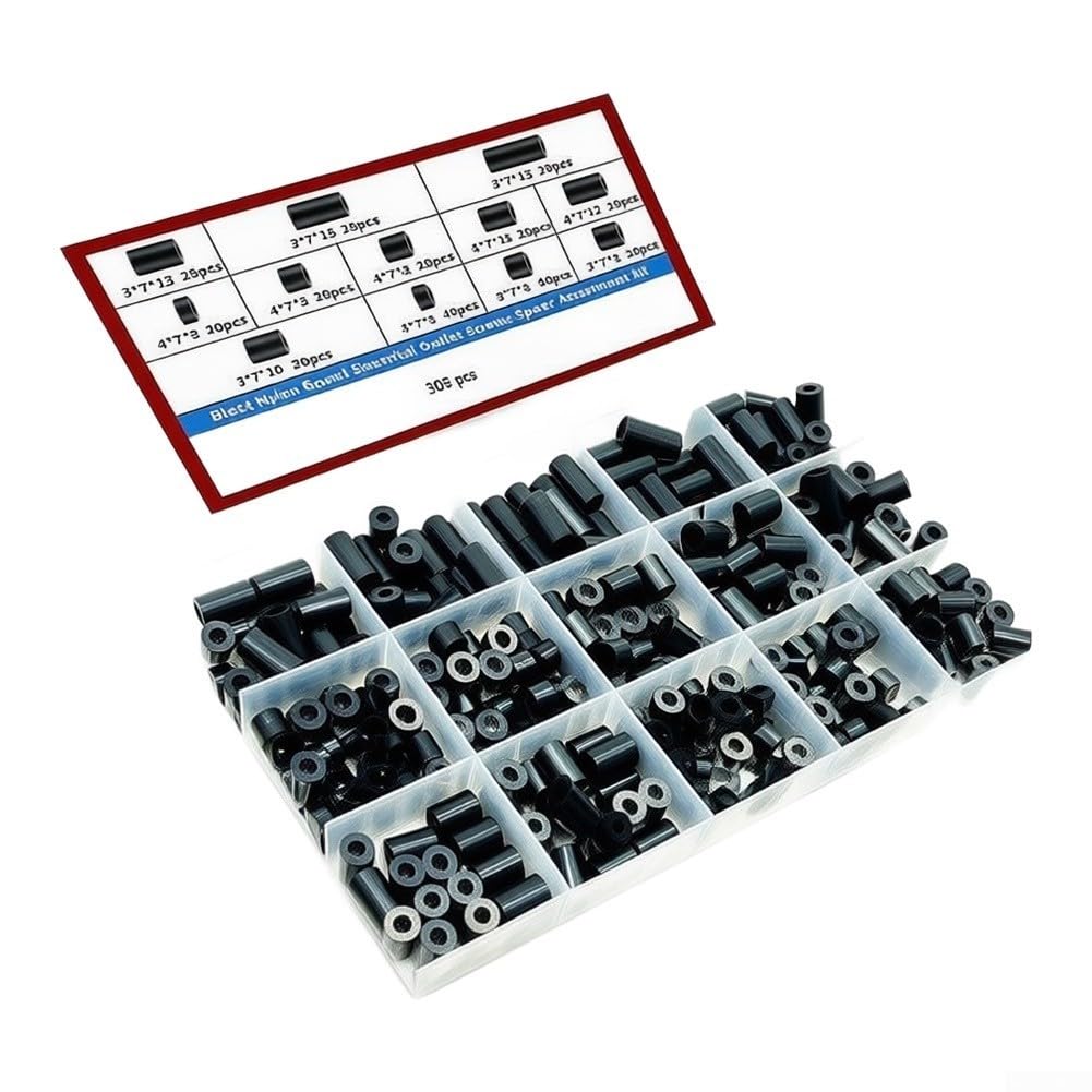 Juego Separadores Nylon para m3 400pz Aislante Juego Separadores(305 pcs)