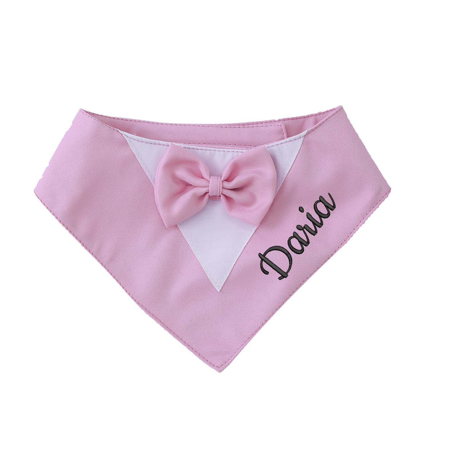 Personalised Dog Tuxedo Bow Tie Suit,Custom Clothing & Accessories For Dogs With Embroidered Name,Dog Costume For Dogs Birthday Halloween Wedding Party (Pink(Bow tie))