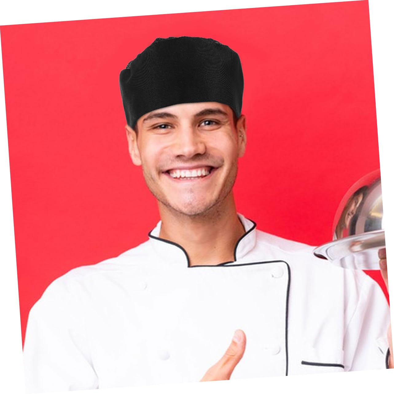 ORFOFE 3 Gorros de Chef Negros de Malla, Diseño Profesional para Cocina y Servicio de Alimentos, Transpirables y Fácil de Limpiar