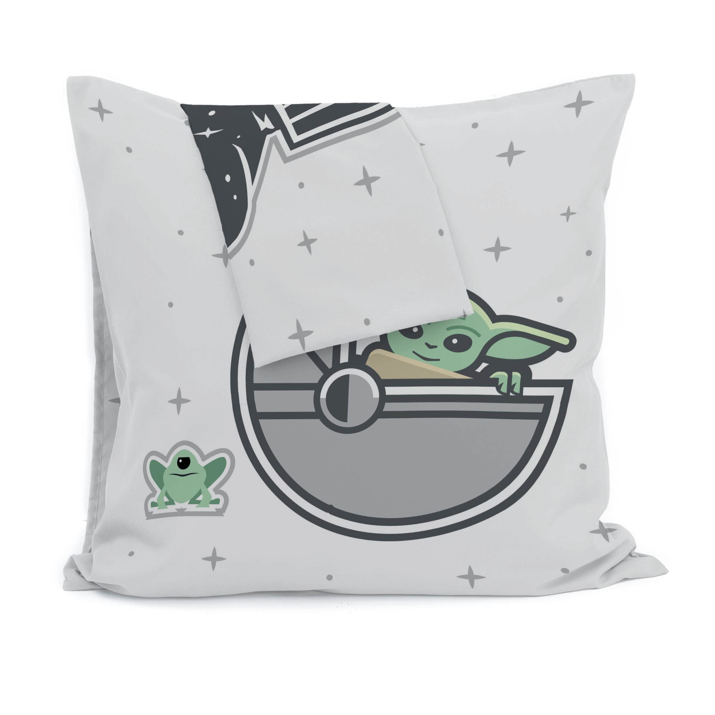 Star Wars Mandalorian La Prime la Plus Mignonne Set de taies d'oreiller réversibles Enfant 65x65 cm, 100% Coton - Lot de 2