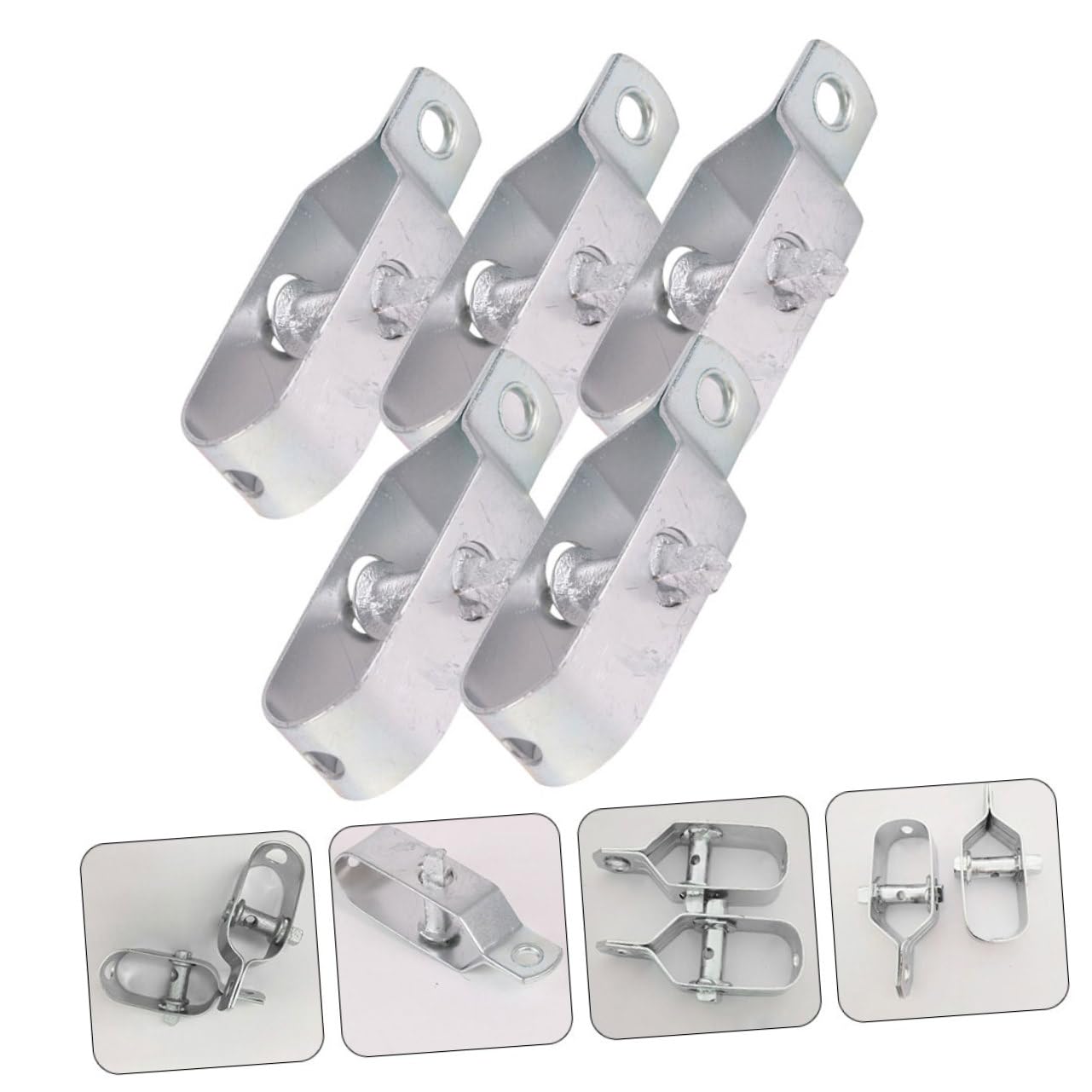Alipis 4 Ensembles Tension du Câble Tendeur Grillage Tendeur Cable Plats De Clôture Isolateur De Portail De Clôture Électrique Piquet Cloture Tendeur De Fil Métallique Silver 6 Pièces * 4