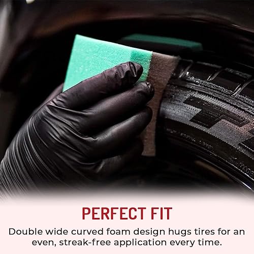 Miniatura 3 de Hi-Tech Paquete de 12 aplicadores de vendaje de neumáticos, duraderos y reutilizables, contorneados para brillo de neumáticos y esponja para vestir