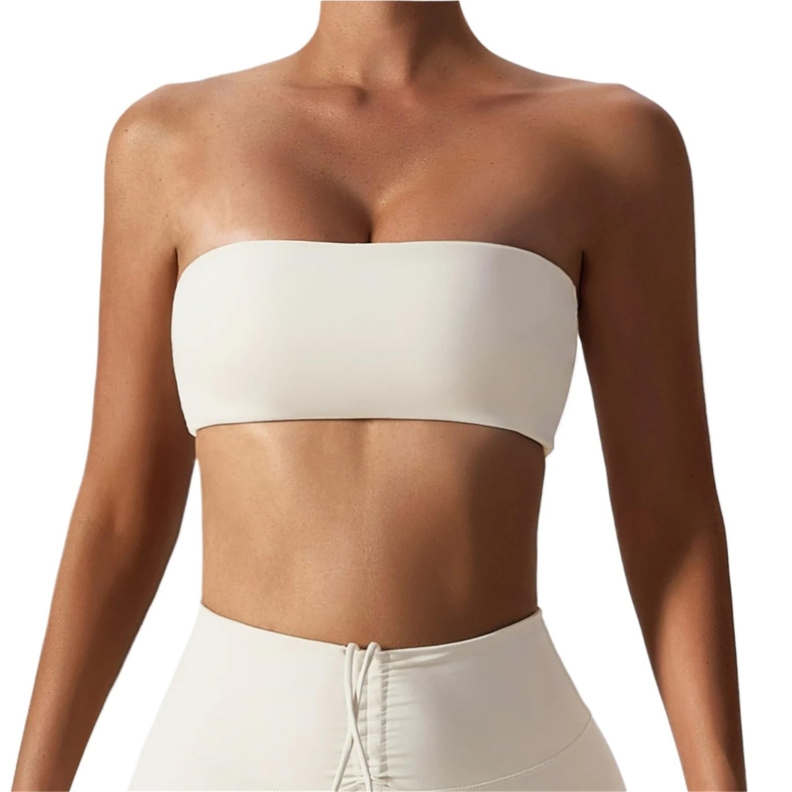 Sujetador Deportivo Top Corsé sin Tirantes elástico Transpirable para Yoga Running Fitness