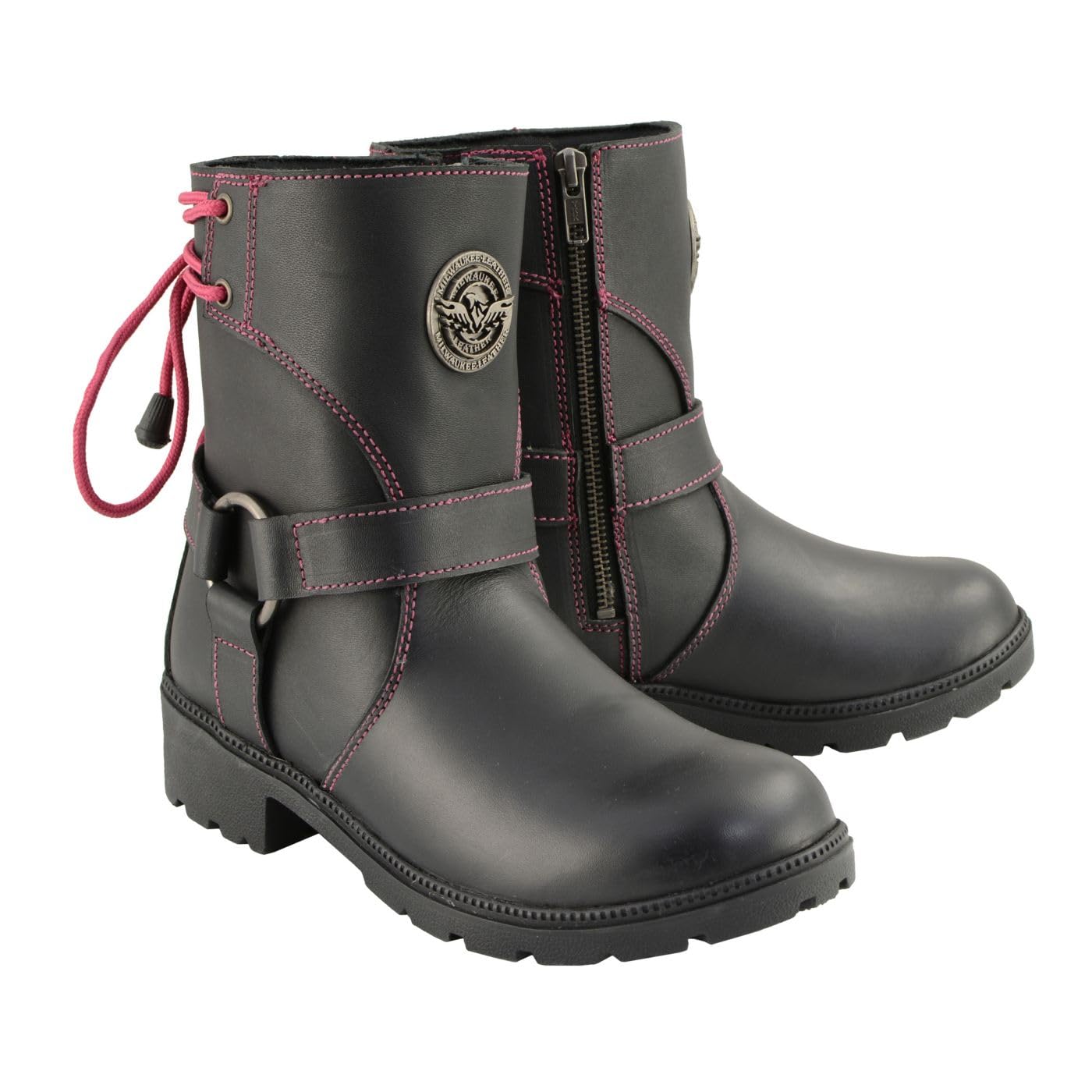 Milwaukee Leather Women's Premium Leather Motorcycle Harness Boots Collection MBL - 10