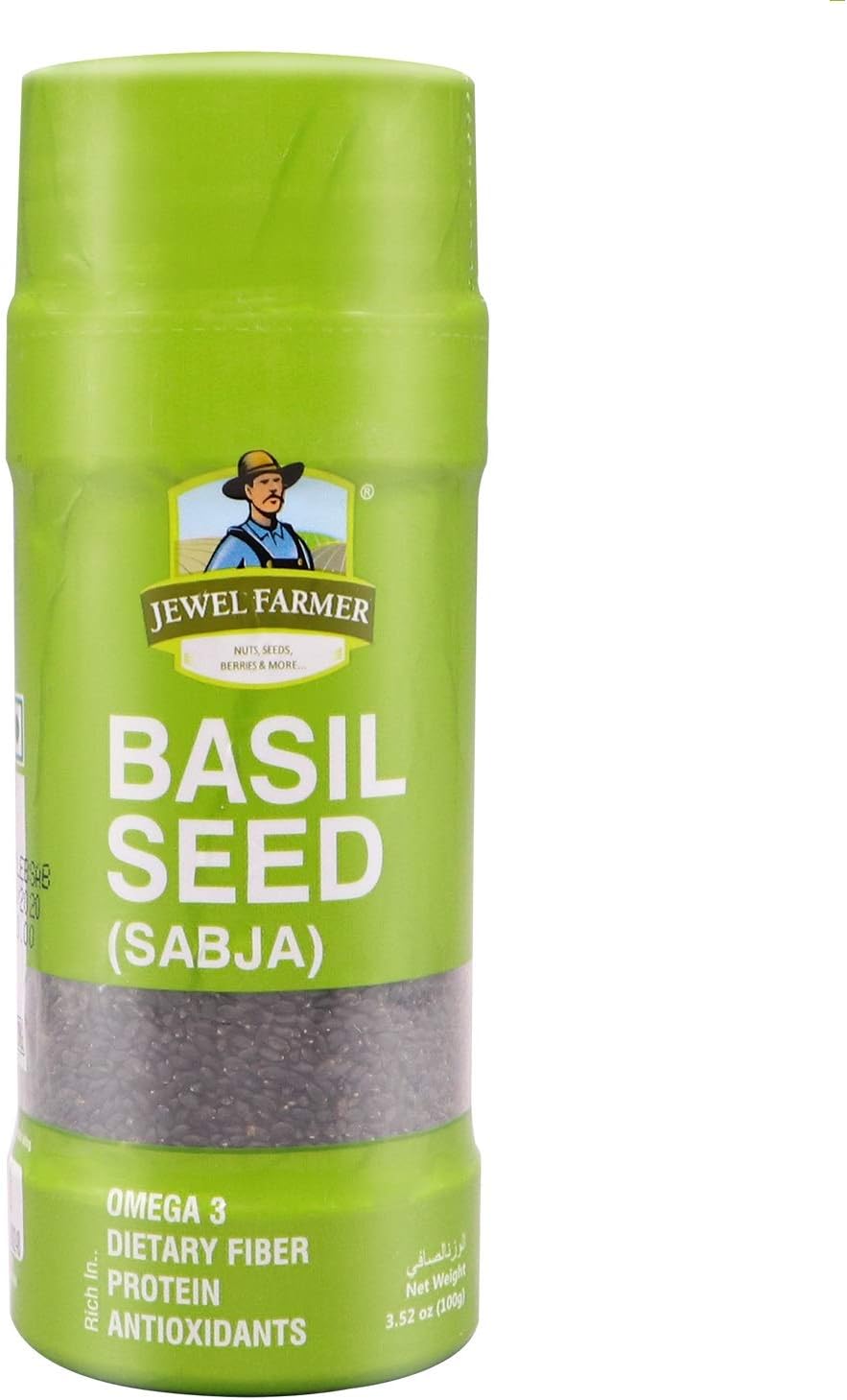 JEWEL FARMER Basil Seed, Tukmariya Herbal Sabja Seeds with Omega 3, Protein, Dietary Fiber & Antioxidant (100g)