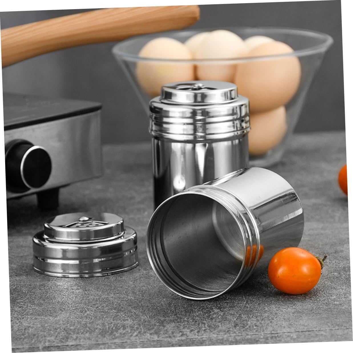 Stainless Steel Seasoning Jar for Salt and Pepper Storage