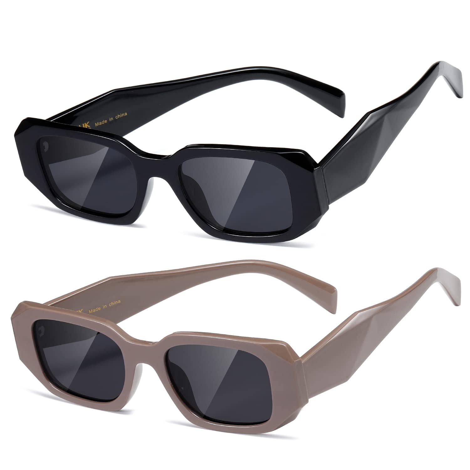 kimorn Rectangle Sunglasses for Women Men Trendy Retro Trendy Sun Glasses 90’s Vintage Square Frame K1307