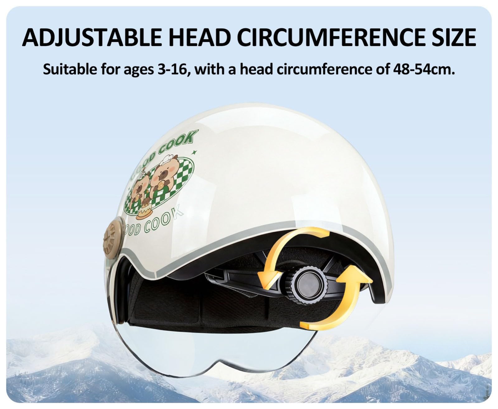 Casco Jet Per Moto Per Bambini Omologato ECE 22.06 Casco Moto Aperto Per Bambini Dai 3 Ai 12 Anni, Casco Per Ciclomotore Per Bambini Con Visiera