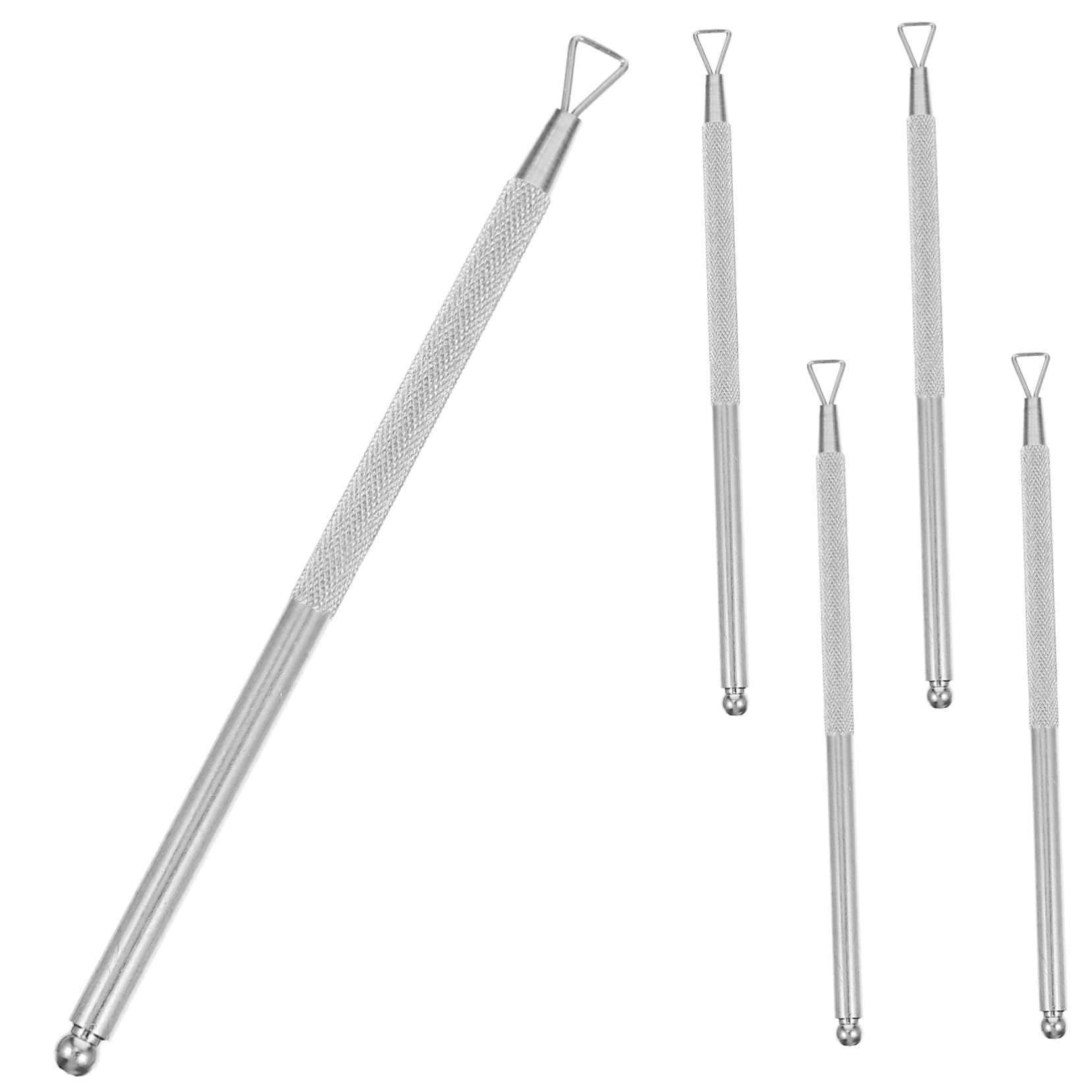 minkissy 5pcs Stainless Steel Nail Remover Cuticle Pusher Nail Art Tool Scratch off Ticket Tool
