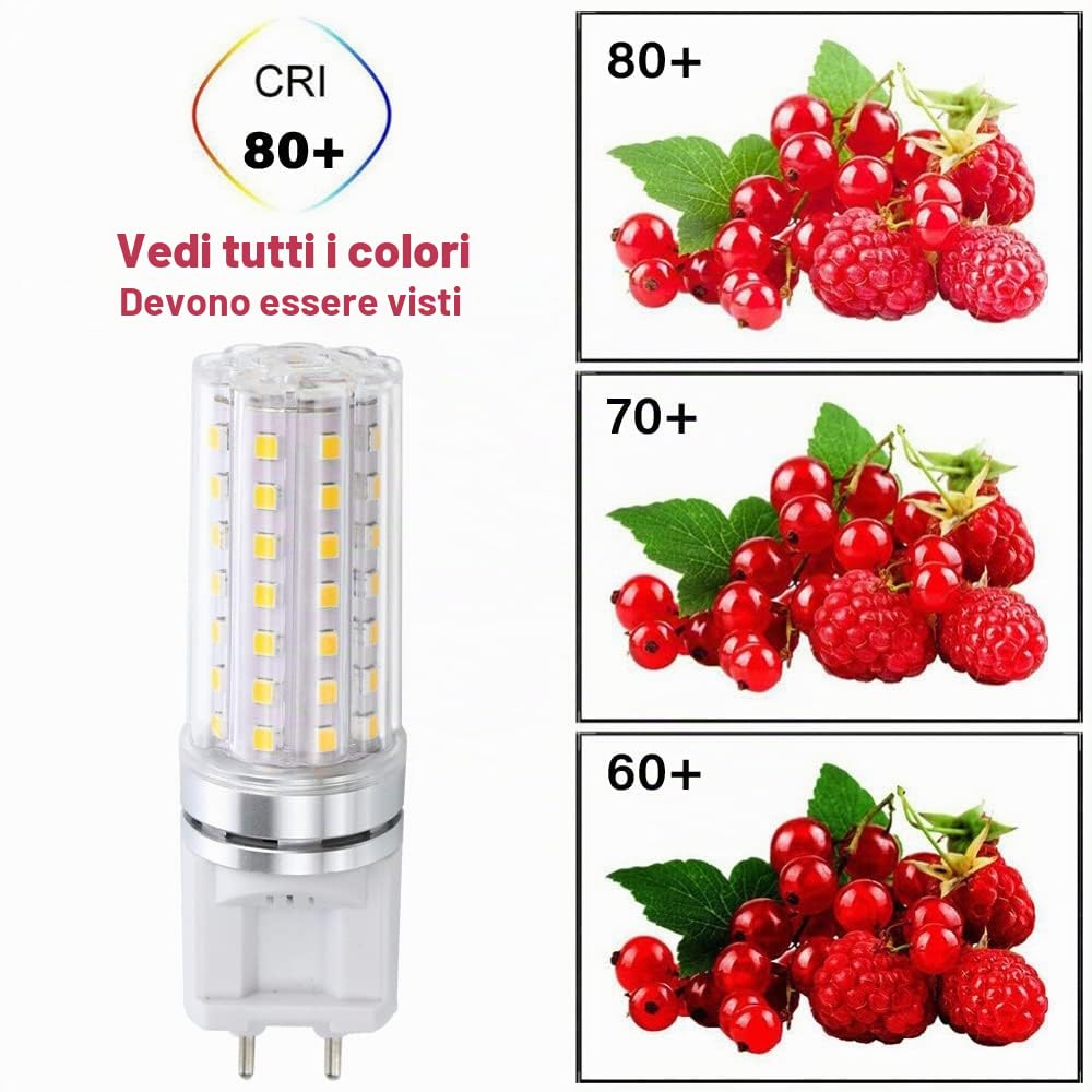 Lampadine LED G12, Lampadina G12 Bi-Pin Base Corn, 10 Watt 1500LM, 15 Watt 2200LM, 20 Watt 3000LM, 3000K 4000K 6000K AC Non dimmerabile 85V~265V (Confezione da 10)