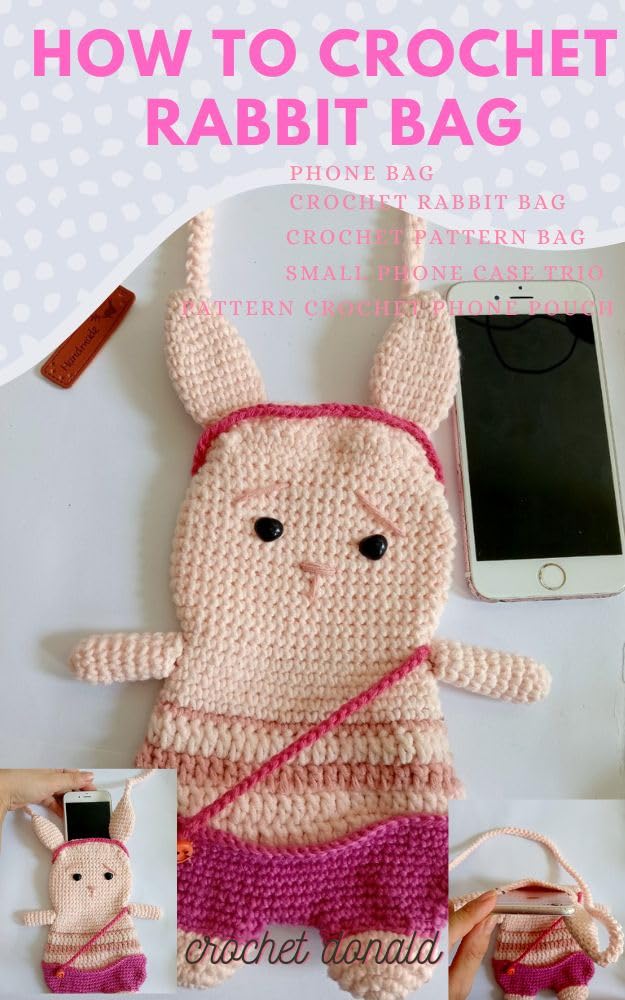 how to crochet a rabbit bag Crochet pattern bag crochet rabbit bag phone bag small phone case TRIO