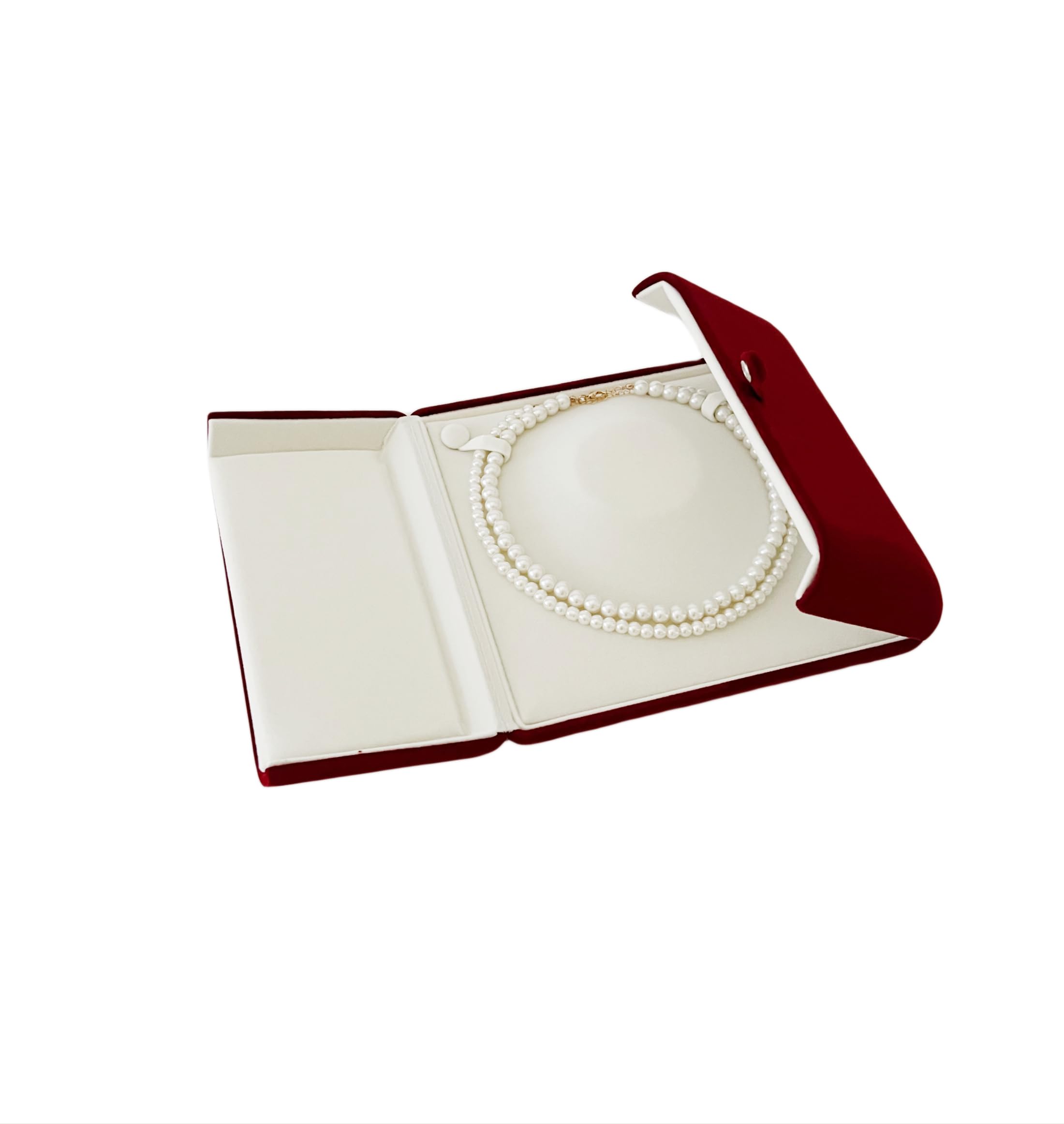 Dunkelrot Kastanienbraun, Premium-Qualität, kastanienbrauner Samt, Halskettenbox, Bankett, Perlenkette, Perlenstränge für Hochzeit, Geburtstag, Verpackung, hochwertig (Schmuck ist nicht