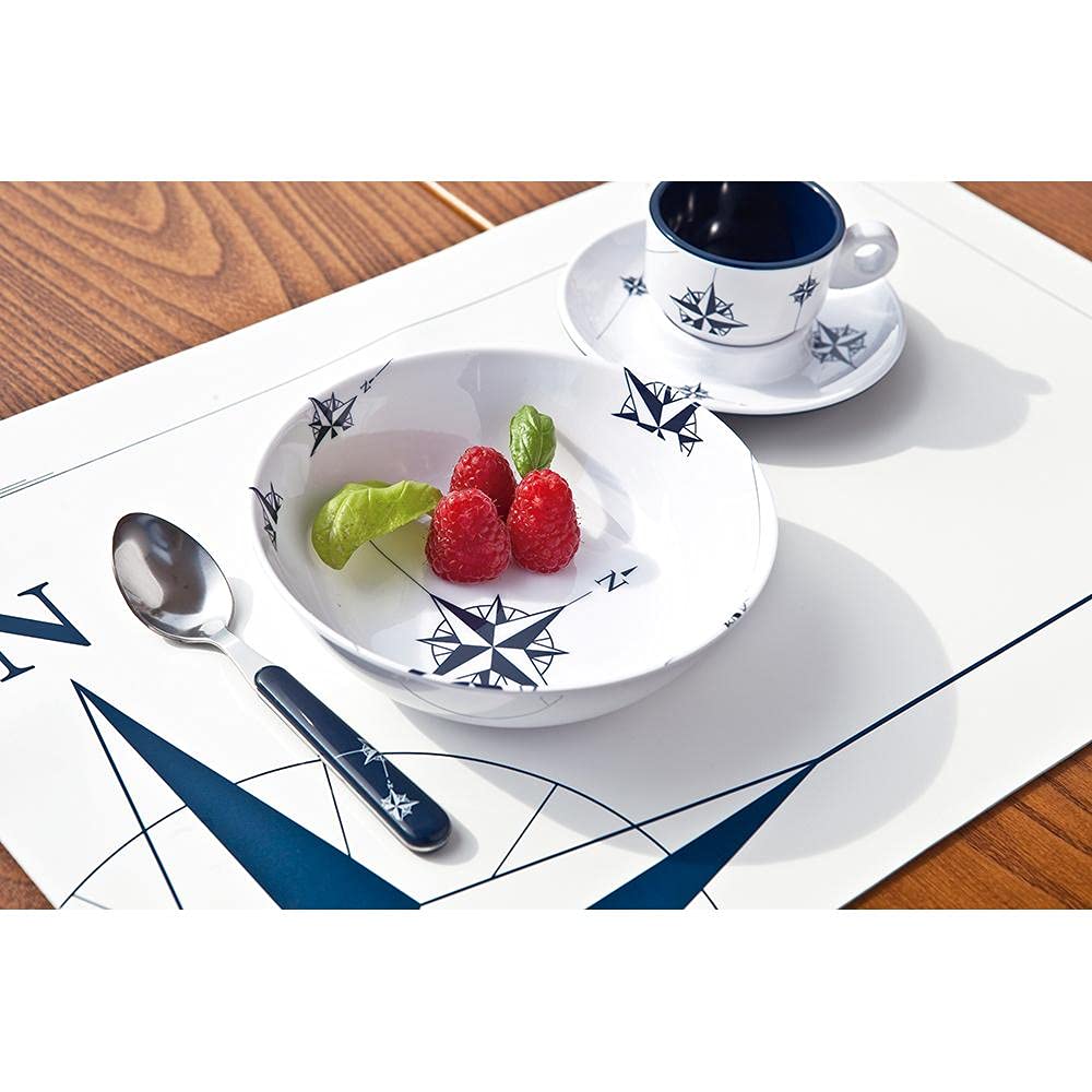 Marine Business northwind Bol à Soupe/céréales en mélamine, Blanc et Bleu, 15 x 15 x 4.3 cm, 6 unités