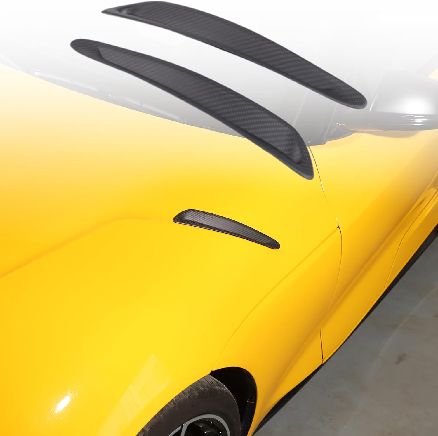 Daeiclru Real Carbon Fiber Front Hood Air Vent Trim Cover Fit for Toyota Supra GR A90 A91 MK5 2019-2022, Hood Air Vent Molding Trim Kit Exterior Accessories (Matt Black)