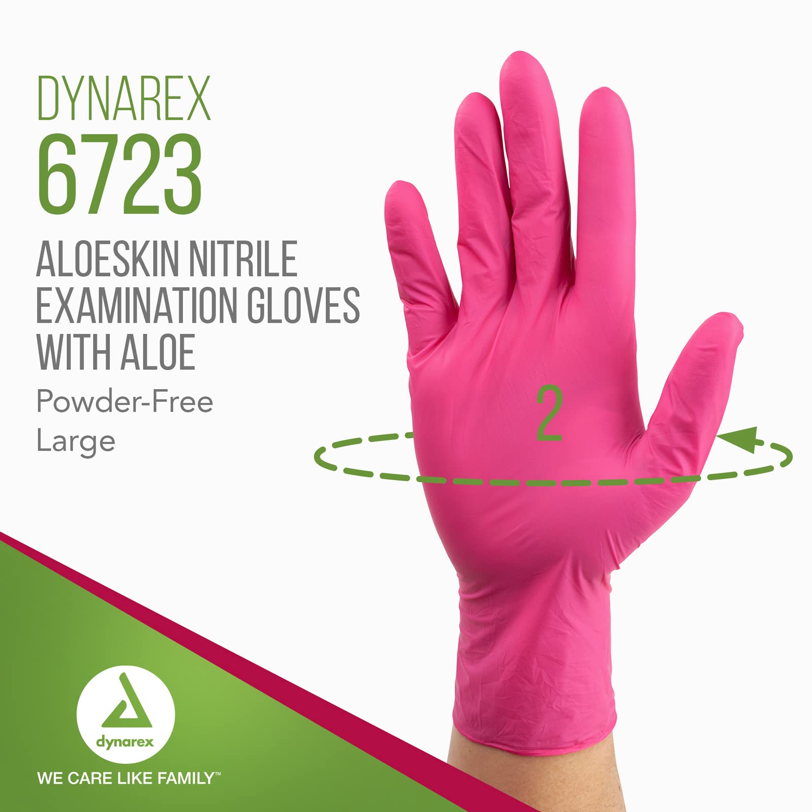 Dynarex AloeSkin Nitrile Exam Gloves with Aloe, Powder-Free, Disposable Gloves with Aloe Vera for Dry Hands, Magenta, Large, 1 Case of 1000 Gloves - 10 Boxes of 100 Gloves