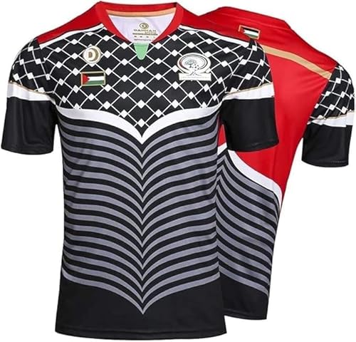 HCOISINI Camiseta de Rugby for Hombre, Camiseta de Entrenamiento, Camiseta Deportiva de fútbol(Negro,L)